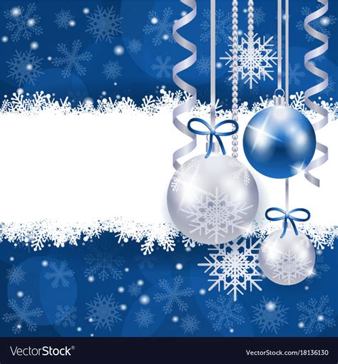 Christmas Background In Blue And Silver With Copy Vector Image