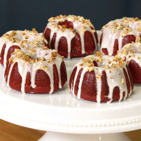 Red Velvet Mini Bundt Cakes Recipe Desserts Mini Bundt Cakes Recipes Mini Bundt Cakes