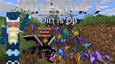 Minecraft But Dirt Gives Op Items And Beating Ender Dragon Beating