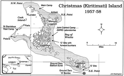 Pacific Island Test Sites And Christmas Kiritimati Island Maps