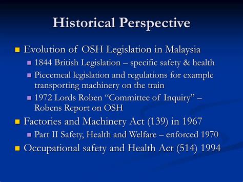 Ppt Occupational Safety And Health Act 1994 Powerpoint Presentation