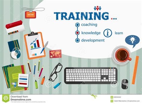 Training Design And Flat Design Illustration Concepts For Business
