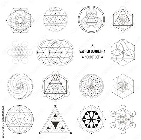 Vector Set Of Sacred Geometry Symbols Stock Vector Adobe Stock