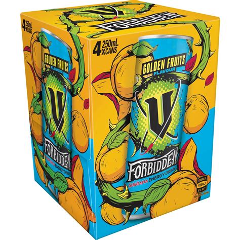 V Energy Forbidden Fruits Energy Drink 250ml X4 Pack Woolworths