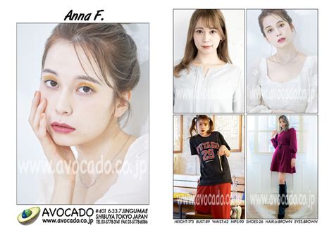 Anna F Models ｜ Avocado 外国人モデル事務所／model Agency Tokyo