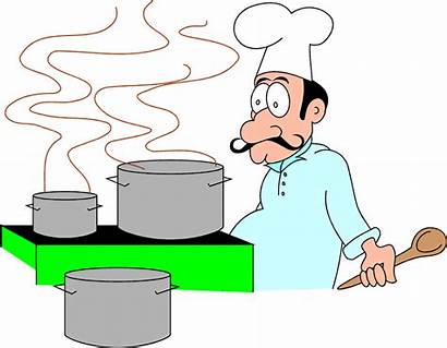 Chef Cooking Cartoon Clipart Pots Cook Clip