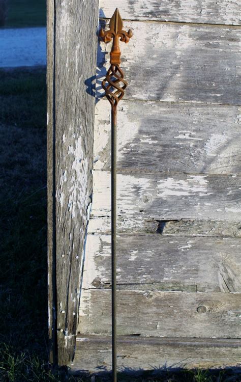 Metal iron wheelbarrow planter flower plant stand garden ornament decoration. 2 Metal Garden Stakes Cast iron Finial Plant Supports