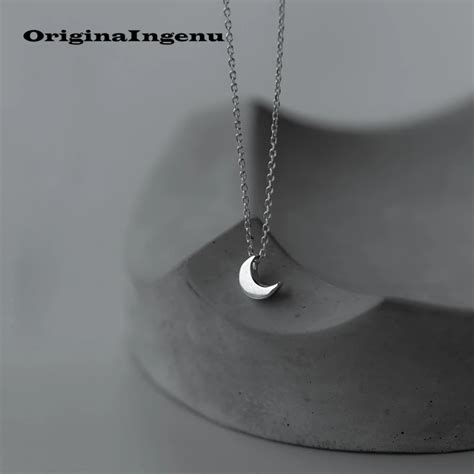 925 Silver Moon Necklace Pendants Vintage Charms Minimalism Creative