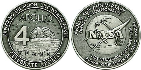 Apollo 40th Anniversary Official Commemorative Medallion Tokens