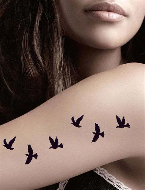 Chenoa Flying Bird Sparrow Silhouette Temporary Tattoo Bird Tattoos