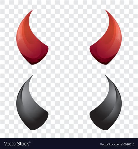 Red And Black Devil Horns Isolated Royalty Free Vector Image