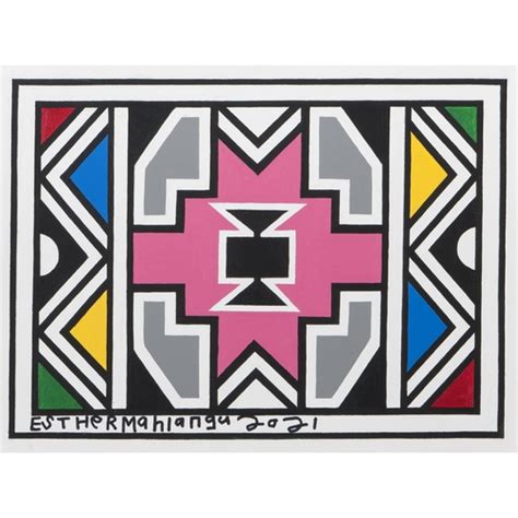 Esther Mahlangu South African 1935 Ndebele Pattern