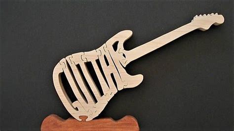 Electric Guitar Puzzle Hand Made On Scroll Saw Scroll Saw Wood