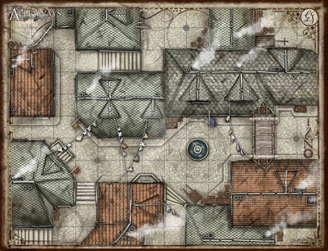 Epic Cartography Map 5the Alleyways Combat Map Gridded To 1inch For