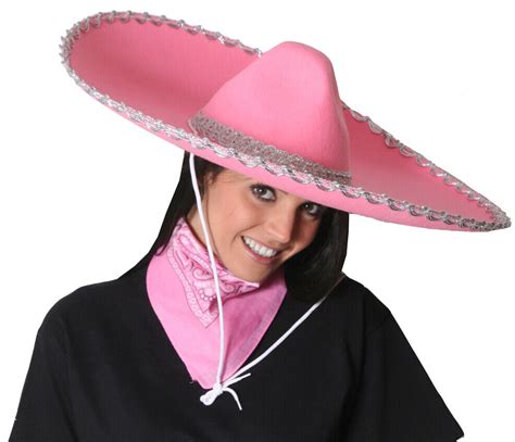 pink sombrero hat felt wild west mexican girl fancy dress costume hen party ebay