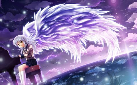 Fondos De Pantalla Ilustración Anime Chicas Anime Alas Piano Angel Beats Captura De