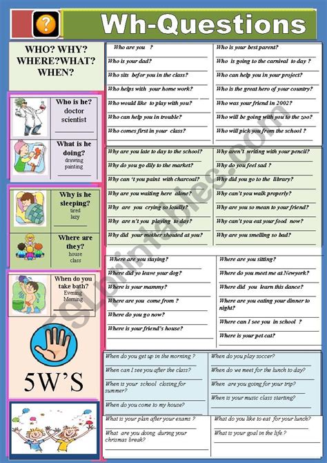 Wh Questions Practice Question Words Worksheet Wh Questions Worksheet