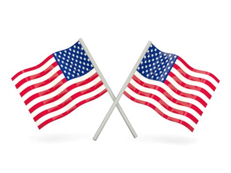 Two Wavy Flags Illustration Of Flag Of United States Of America