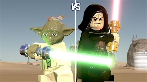 Lego Star Wars The Force Awakens Yoda Vs Palpatine Coop Fight Free Roam Gameplay Hd