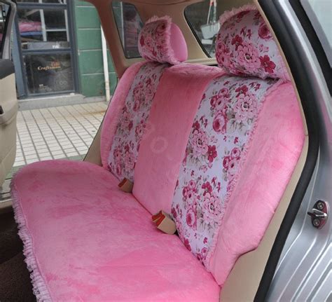 Fh group polyester 47 in. Bow-Lace-Universal-Auto-Car-Seat-Cover-Set-Short-velvet ...