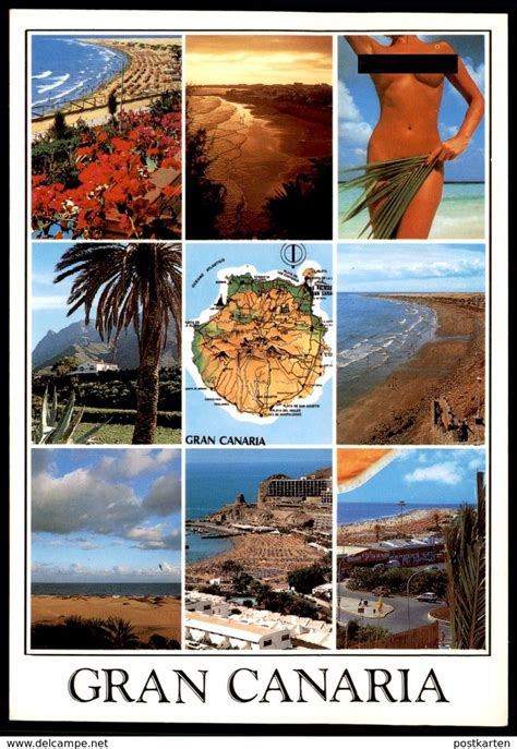 Postkarte Gran Canaria Islas Canarias Femme Seins Nus Nude Buch