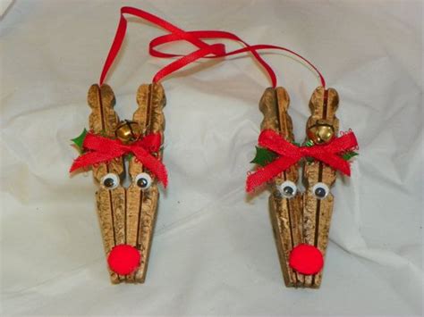 Clothespin Reindeer Christmas Ornament By Crazycraftyclan On Etsy