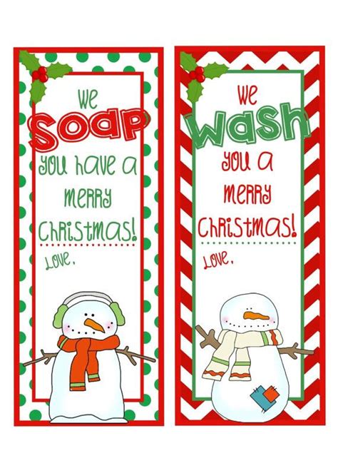 Free Printable Christmas Soap Tags
