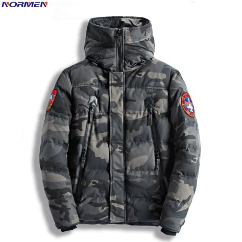 Normen Mens Fashion Camouflage Parkas Long Casual Winter Jacket Men