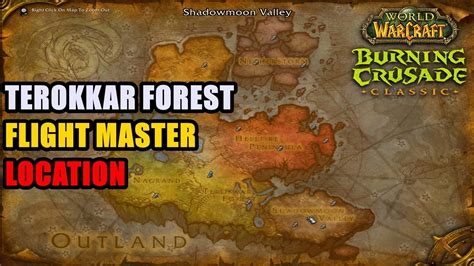 Terokkar Forest Flight Master Location Wow Tbc Alliance And Horde