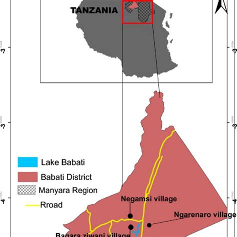 Map Showing The Study Villages Around Lake Babati In Babati District