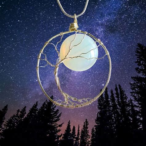 Tree And Moon Necklace Selkie Crafts Stunning Celestial Jewellery In