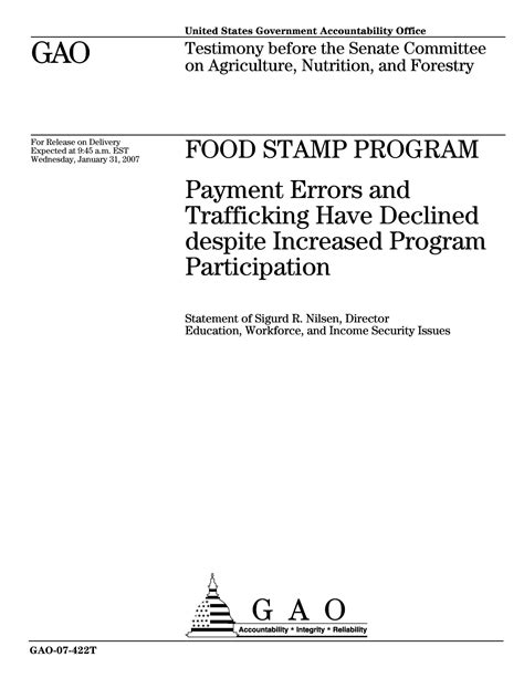 Food Stamp Program: Payment Errors and Trafficking Have Declined