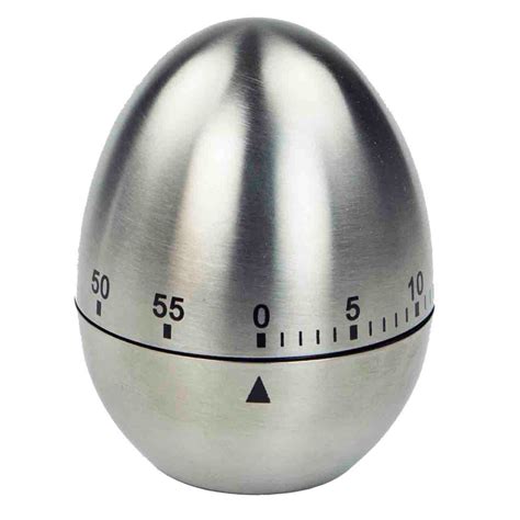 Stainless Steel Mechanical Egg Shape Timer Eieruhr Küchentimer