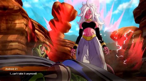 Dragon Ball Fighterz Majin Android 21 Destroys Android 16 And Absorbs Perfect Cell Youtube