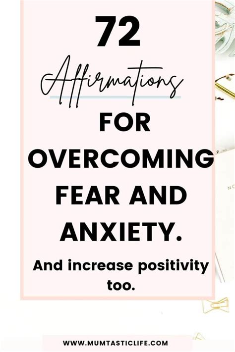 72 Affirmations For Overcoming Fear And Anxiety Mumtastic Life