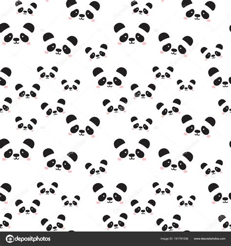 Cute Panda Face Seamless Wallpaper Seamless Pattern Of Cartoon Panda