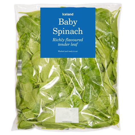 Iceland Baby Spinach 250g Fresh Vegetables Iceland Foods