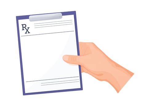 Rx Form Blank Rx Prescription In Hand Medical Recipe From Doctor To