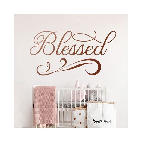 Blessed Wall Sticker Inspirational Quote Nursery Living Room Decoration