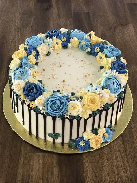 Blue And Yellow Birthday Cake Designs Lineartdrawingscouple