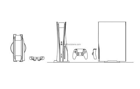 Playstation 5 All 2d Views Autocad Block Free Cad Floor Plans