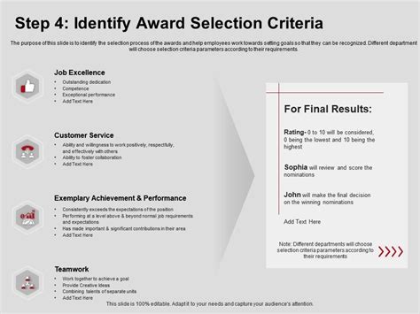 Step Four Identify Award Selection Criteria Excellence Ppt Powerpoint