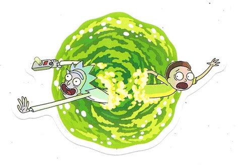 Rick And Morty Tv Series Portal Jumping Peel Off Image Sticker Decal