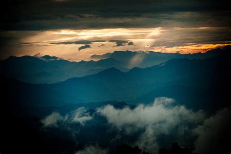 Panaramic Sunset Himalayas Mountain Nepal Photograph By Raimond Klavins