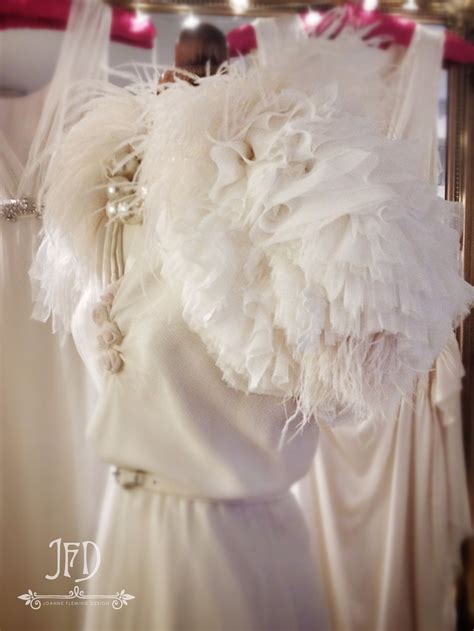 Joanne Fleming Design Fifi Ruffled Silk Chiffon Tulle And Feather Bolero Wedding Dress