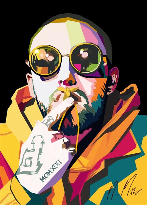 Mac miller's new single dang! is by far the best single he's ever put out, in no small part thanks to a hook from anderson.paak and a beat from pomo. 'Mac Miller' Poster Print by Capung Studio | Displate in ...