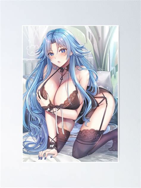 Ecchi Oppai Sexy Lingerie Anime Girl Poster By Lewdities Redbubble