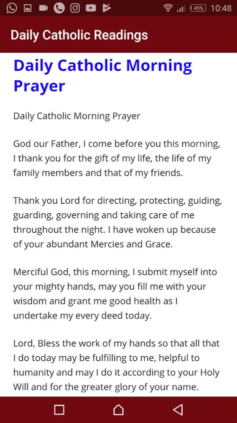 According to google play daily reflections: Daily Catholic Readings, Reflections and Prayers - Android ...