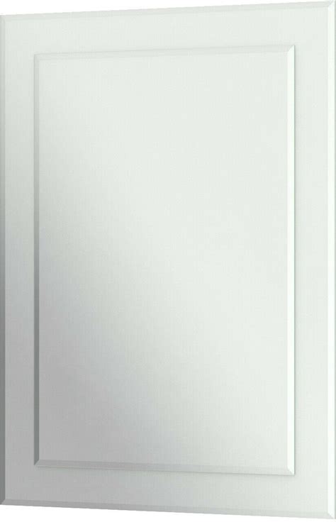 Bathroom Mirror Plain Rectangular Modern Frameless Bevel Wall Mounted 450x600mm Ebay