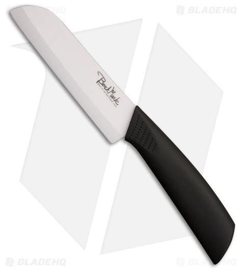 Benchmark Ceramic Santoku Kitchen Knife Black Rubber 525 Plain